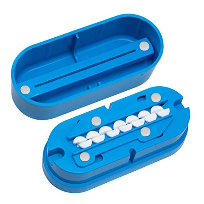 Multiple Pill Splitter. Original Patented Design, with Accurate Pill Alignment, Sturdy Cutting Blade and Blade Guard, for Splitting and Quartering Round or Oblong Pills.US Patent No. 9,827,165.