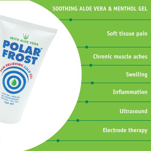 Med-Fit Polar Frost Maximum Pain Relief Gel - Soothe Aches, Sprains, Inflammation, Post-Operative Swelling - Quick Absorbing & Deep Penetrating Relief - Aloe Vera & Menthol, 150 Millilitre