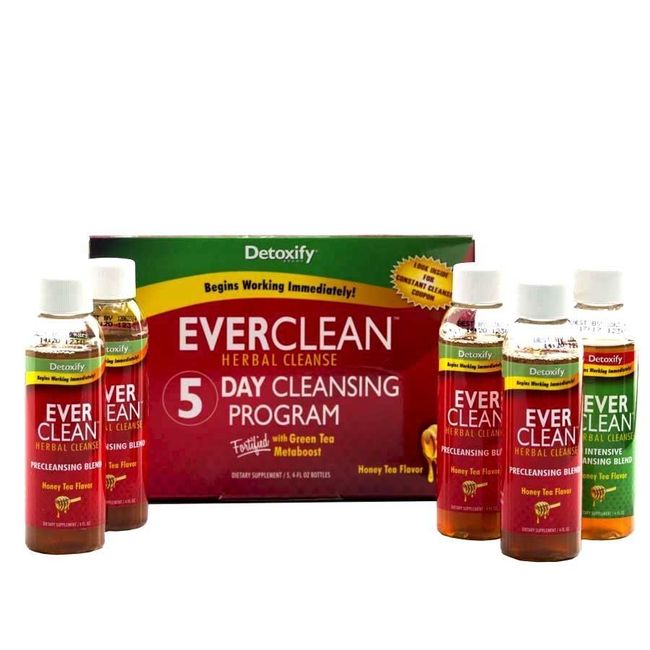 Detoxify Detox EverClean 5 Day Cleansing Program kit Honey Tea Flavor,USA