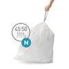 simplehuman CW0174 Code N passgenaue Müllbeutel, 45-50 Liter, Packung mit 20, weißer Kunststoff