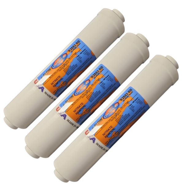 Omnipure K2553-BB  10" x 2" Nitrate Removal Inline Filter 1/4" FPT 3PK