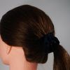 Eight (8), Black, Soft Satin Scrunchies.