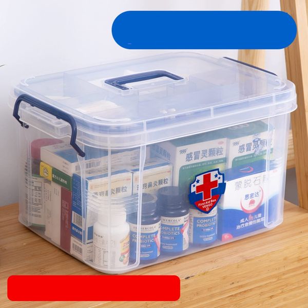 First Aid Kit, Squeeze Box, First Aid Box, Waterproof, Dustproof, Clear, Multi-functional, Lightweight, Storage Box, Plastic Cosmetic Storage, Cosmetic Box, Makeup Box, Medico, Trauma Medication, First Aid, Home Use, In-Car