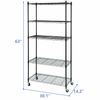 2 PCS 5-Tier Wire Storage Rack Rolling Kitchen Organizer Large Storage Space 