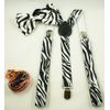 Brand New Awesome Zebra Print Suspender & Bowtie Sets