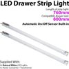 2 Pack | 800mm LED Drawer Strip Light Kit | AUTO ON/Off PIR Sensor | Natural White Diffused Lighting | Kitchen Cupboard Open Door Timer Lamp | Automatic Movement Detector