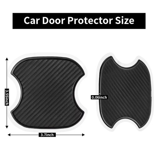 CPProdilig 4 PCS Car Door Handle Scratch Protector Sticker, 3D Black Carbon Fiber Anti-Scratches Car Door Handle Cup Protector, Universal Device Fit for Most Cars
