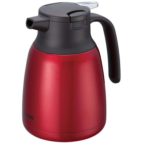 Peacock AHR-100-R Stainless Steel Vacuum Flask, Retains Heat and Cold, Tabletop, 0.3 Gallons (1.0 L), Red