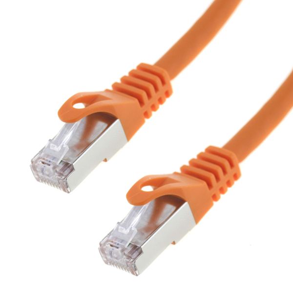 SeKi Network Cable S/FTP PIMF Cat 7 15 m Patch Cable for Gigabit Ethernet Orange