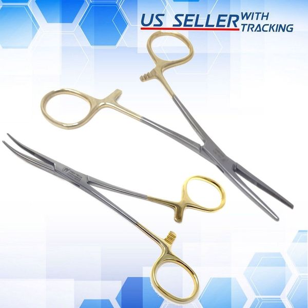 5.5" Hemostat STR+CRV Kelly Veterinary Pliers Locking Clamp Forceps Surgical