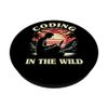 Coding in the Wild - Retro Sunset Outdoor Remote Work PopSockets Swappable PopGrip
