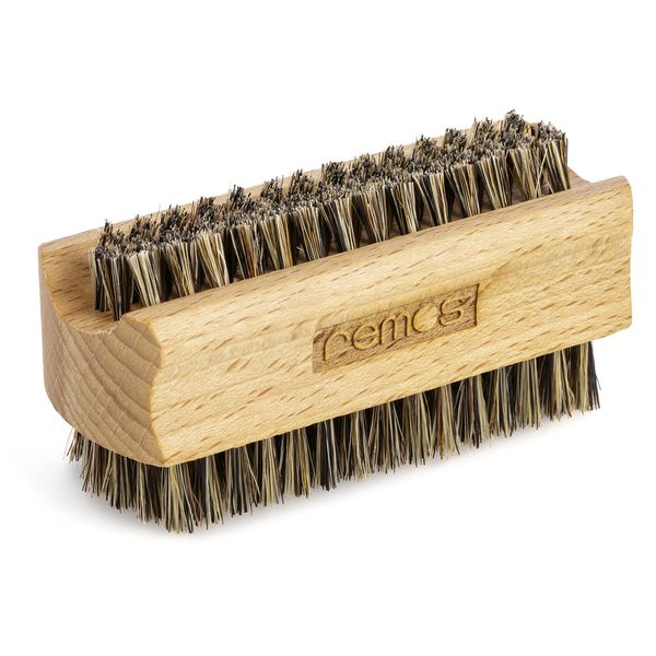 REMOS Hand & Nail Brush Double-Sided made of beech wood with natural grey bristles