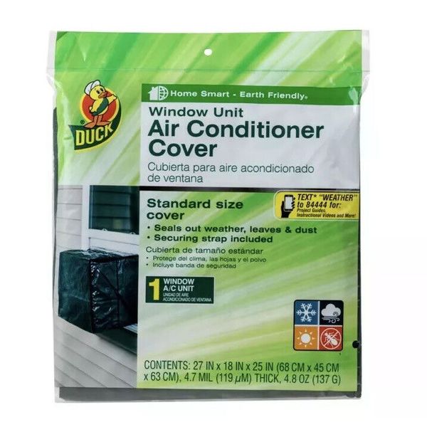 Duck Brand 18 in. x 27 in. Green Plastic Window Unit Air Conditioner Cover