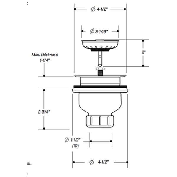 Mountain Plumbing 3-1/2" Deluxe Stemball Kitchen Sink Strainer