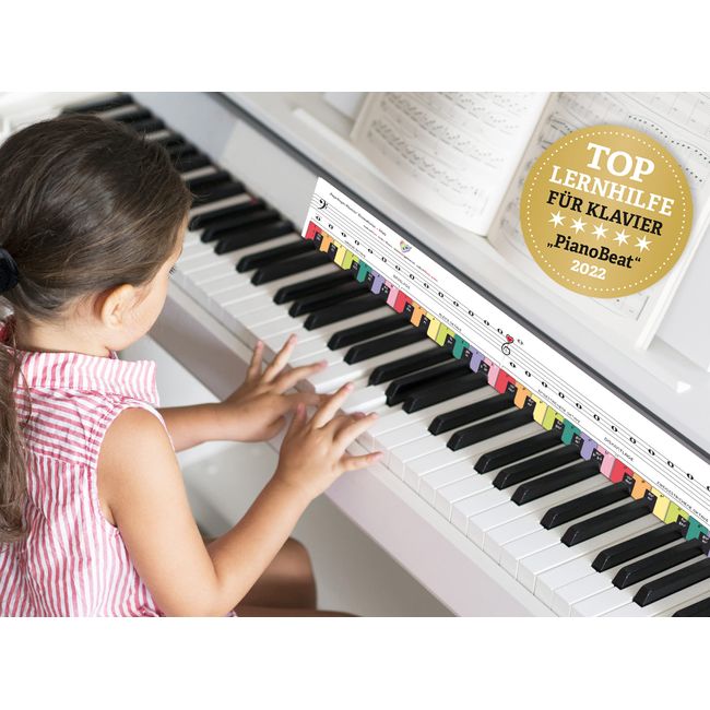 TonGenau® Regenbogen Klaviatur für Kinder - Klavier lernen leicht gemacht - von KlavierlehrerInnen empfohlen - Klavier spielen lernen für Kinder, Anfänger, und Erwachsene