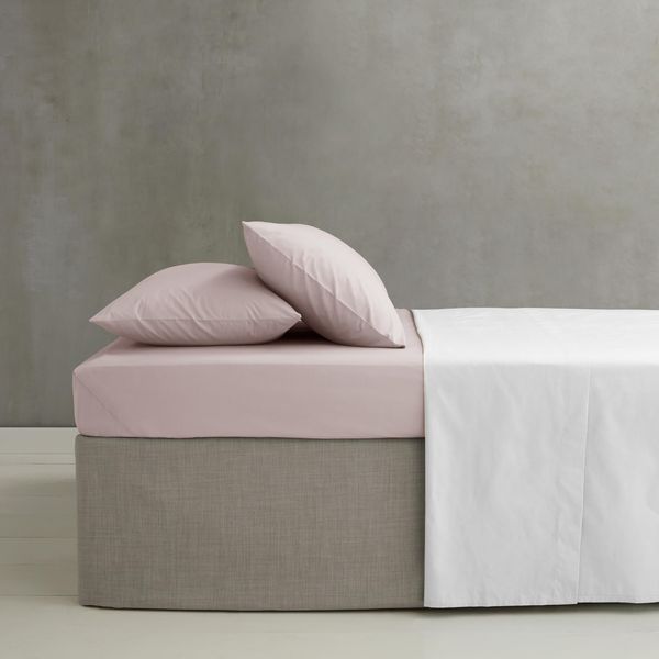 Catherine Lansfield Easy Iron Percale Combed Extra Deep Double Fitted Sheet Blush Pink