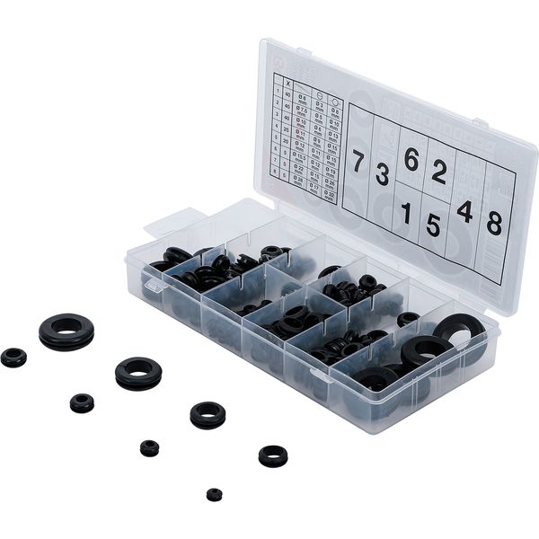 BGS 8125 | Rubber Grommet Assortment | Metric | 180 pcs.