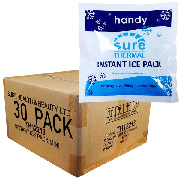 Bulk 30 Pack - Premium Pro Sports Instant Freeze Mini 143g Ice Cool Cold Packs