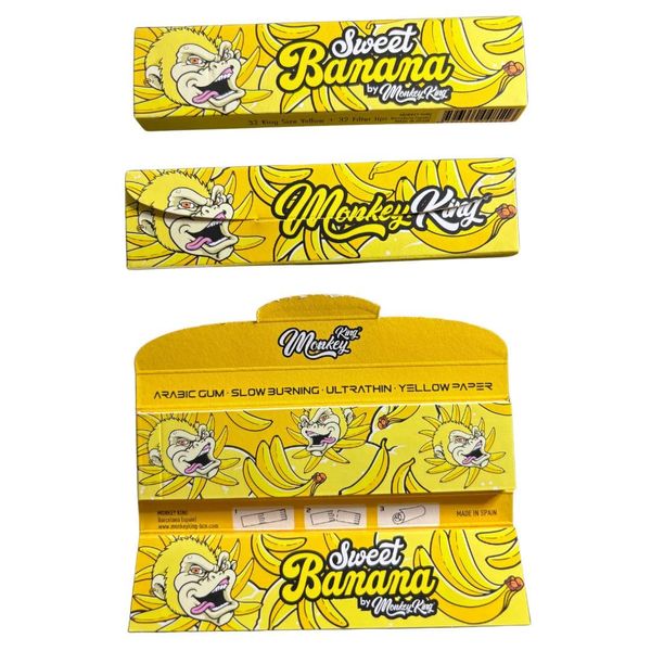 5 x Monkey King Banana - Kingsize Papers And Tips - Touch and Smell