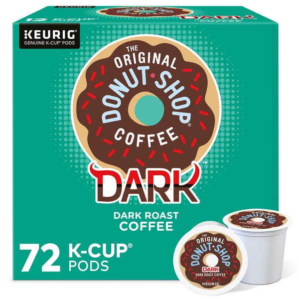 The Original Donut Shop Dark Keurig Single-Serve K-Cup Pods, Dark Roast Coffee, 72 Count (6 Packs of 12)