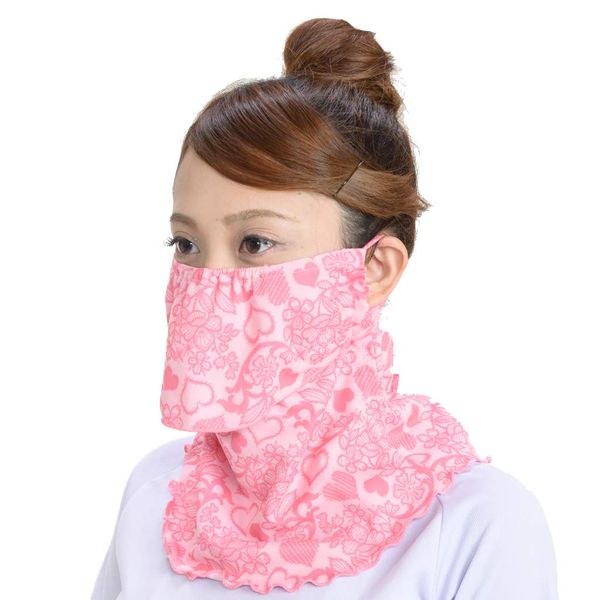 YAKeNU UV CUT MASK UV Sun Protection mask for face-Neck Yake-nu (572 Frill Pink)