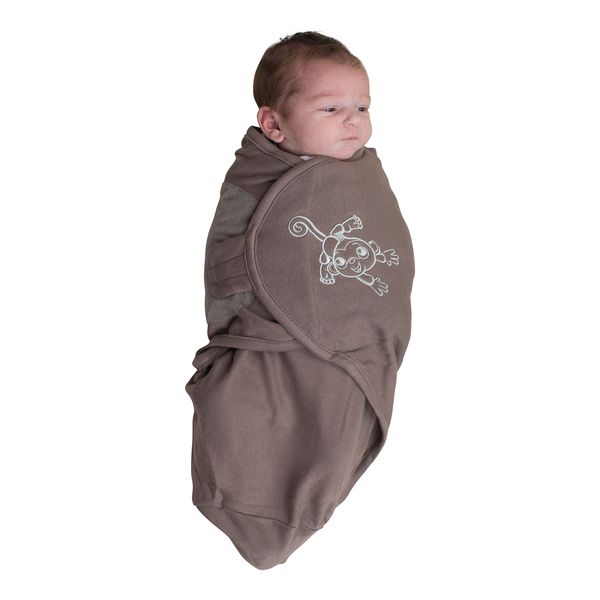 Bo Jungle B-Wrap Swaddle Blanket (Small, Taupe Monkey)