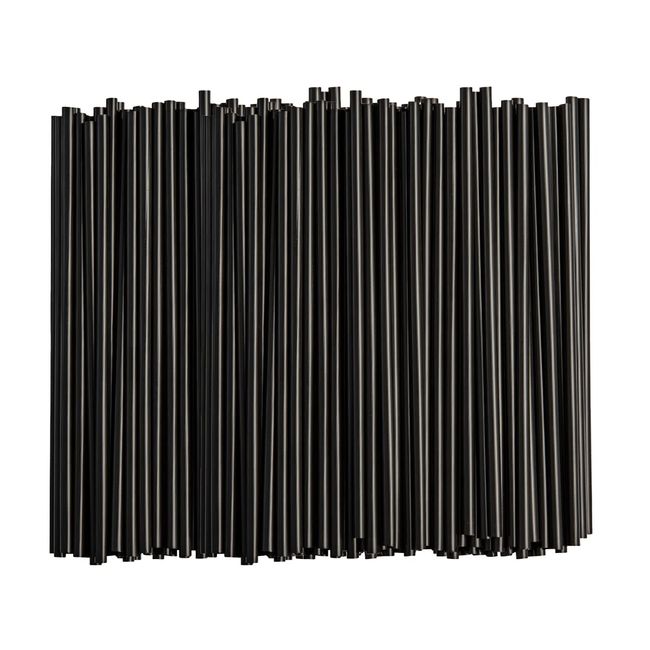 Comfy Package, [250 Count] Black Disposable Plastic Drinking Straws - 7.75" High