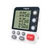JMN Kitchen Timer with Magnet, Large Display 3-Channel Countdown Timer, Study Timer with Quiet Function, Compatible with AAA Replaceable Batteries (Not Included) Built-in Stopwatch, Multi-Purpose