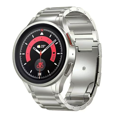 synsing Titanium Metal Bands Compatible with Galaxy 7/6/5/4/FE 44mm 40mm Band, 20mm No Gap Metal Strap