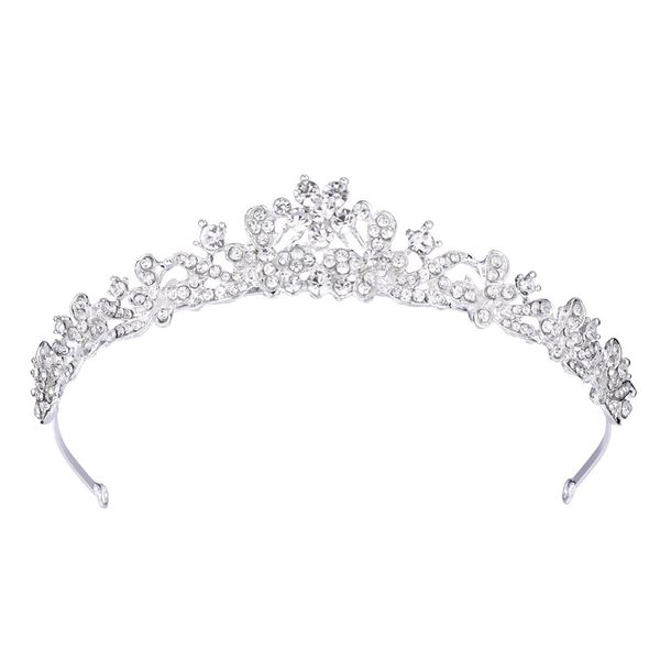 KALLORY 2Pcs Silver Crystal Tiara Crowns, Rhinestone Crowns and Tiaras Princess Cown Wedding Hair Accessories for Women Bridal Birthday Party Prom