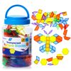 Odoorgames 140 Pcs Translucent Pattern Blocks - Educational Light Table Manipulatives and Accessories - Fun and Engaging Geometric Shapes