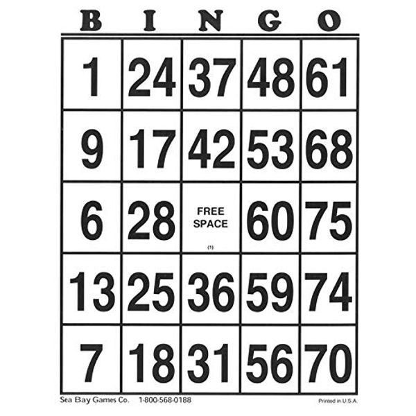 Extra Jumbo Bingo Cards 10" x 13"