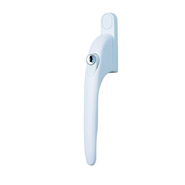 Yale P-YWHLCK40N-WH Universal Window Handles, fits Right or Left Handed windows, 40mm spindle, Lockable, Visi Packed, suitable for PVCu windows, White Finish