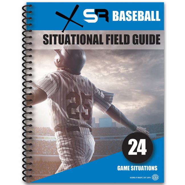 Score It Right Baseball Situational Guide – Premium Situational Field Guide for Coaches, Players, Parents – Detailed Baseball Field Guide – Thick Cardboard Paper – 24 Game Situations