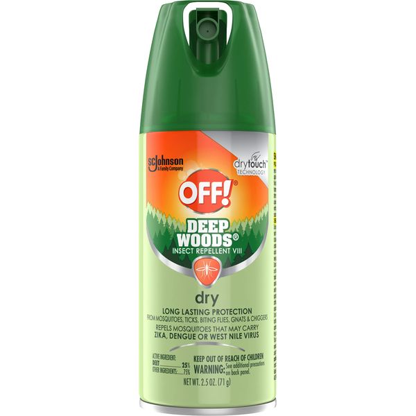 OFF! Deep Woods Insect &amp; Mosquito Repellent, Long lasting Dry Aerosol Bug Spray, 2.5 oz. (Pack of 12)