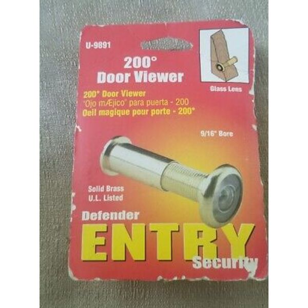 Defender Security Door Viewer Solid Brass U-9891  9/16"bore