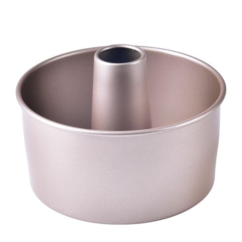 Bakeley Angel Food Cake Pan, 6-Inch Non-Stick Vortex-Shaped Tube Pan Kugelhopf Mold for Oven and Instant Pot Baking (Champagne Gold)