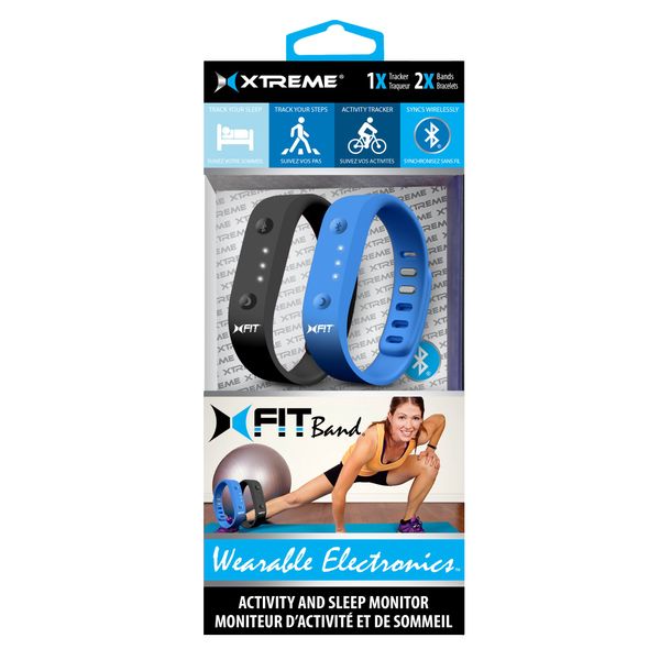 Xtreme X-Fit Fitness Band - Retail Packaging - Black/Blue