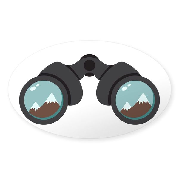CafePress Mountain Binoculars Sticker Oval Car Bumper Sticker(10-Pack)