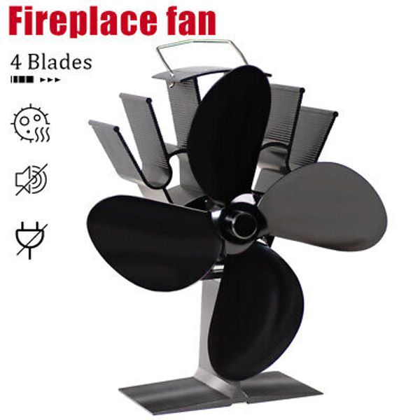 Fireplace Fan Wood Heater Self-Powered Silent Eco Burner Stove Fan Heat Powered