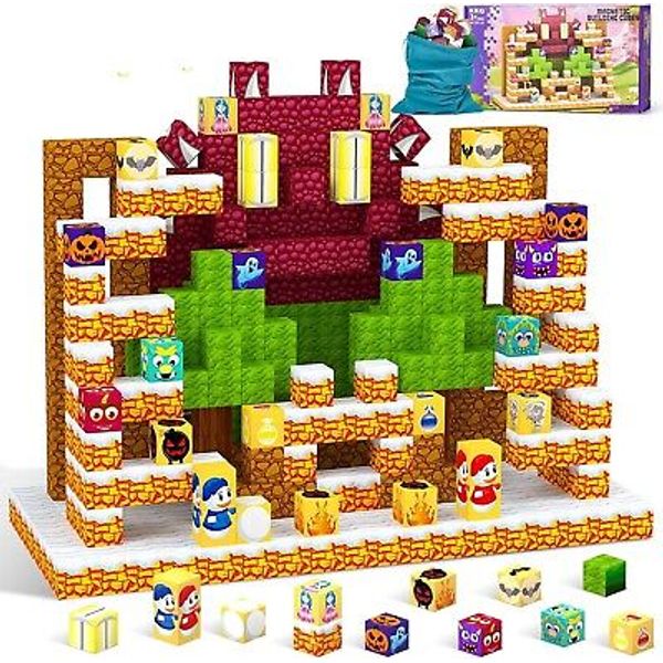 100PCS Magnetic Building Blocks Holiday Theme STEM Montessori Sensory Kids Toys