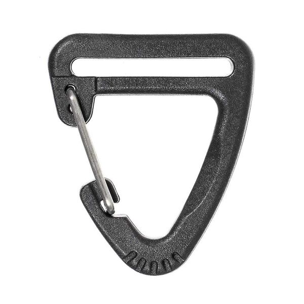 West Coast Paracord Black Plastic Triangle Carabiner Clips with Strap Slit