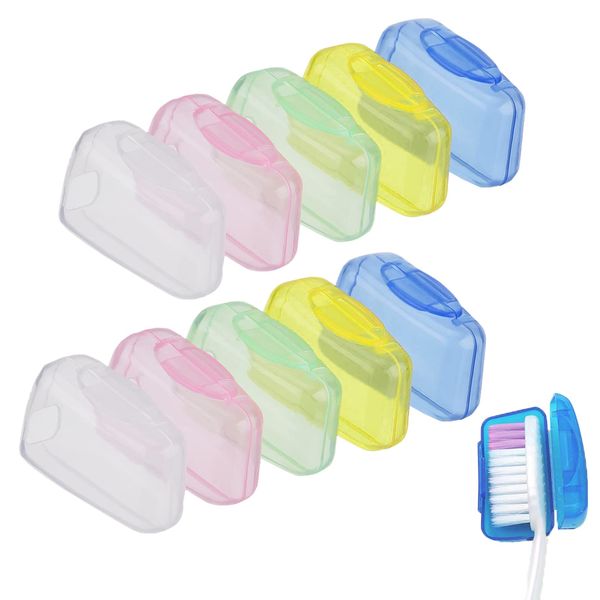 ILLUVA 10 Pieces Portable Toothbrush Head Covers, Travel Toothbrush Protector Cover