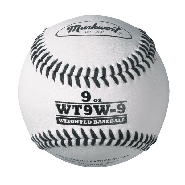 Markwort Lite Weight and Weighted Leather Baseball, White, 8-Ounce