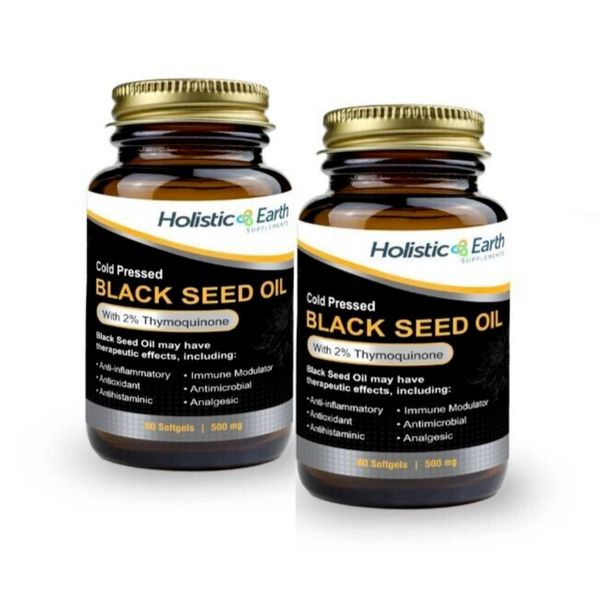 Cold Pressed Black Seed Oil Soft gel Capsules 2% Thymoquinone 120 count