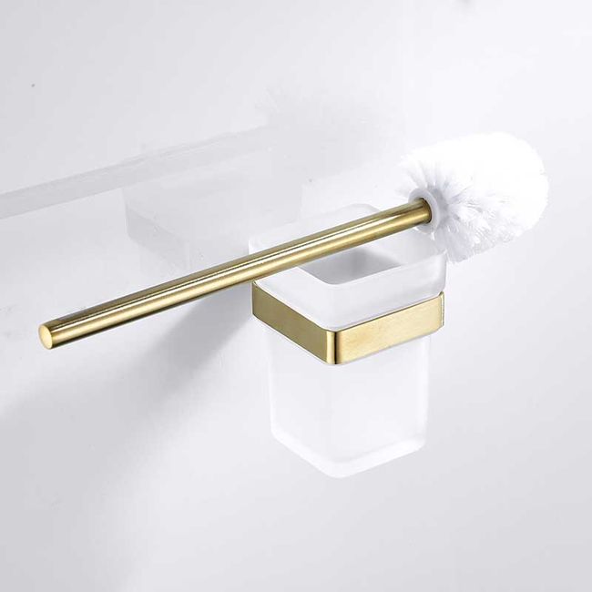 Brushed Gold Bathroom Accessories Set 304 Stainless Steel Toilet Paper  Holder Toilet Brush Holder Storage Shelf