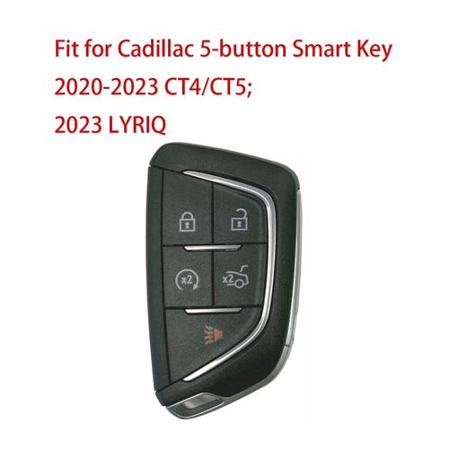 RPKEY Key Fob Cover for CT4 CT5: Car Key Shell with Keychain Fit for Cadillac 2021 2022 2023 CT4 CT5 LYRIQ Remote Control Protector (Black + Gold)