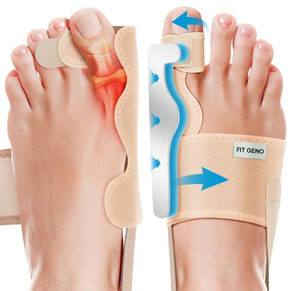 Fit Geno Bunion Corrector for Women & Men - Adjustable Big Toe Separator