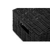 Arpan Small Resin Woven Storage Basket Box With Lid & Lock - Black