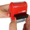 ExcelMark Entered - Self-Inking Two-Color Rubber Office Stamp - Red and Blue Ink